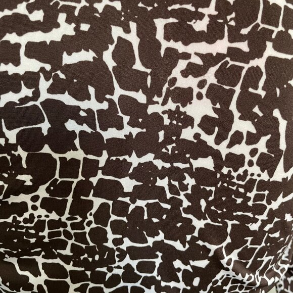 Jacob 3/4 Slv Poly Blend Animal Print Wrap Dress Chocolate Brown + White Sz XS - Picture 9 of 14
